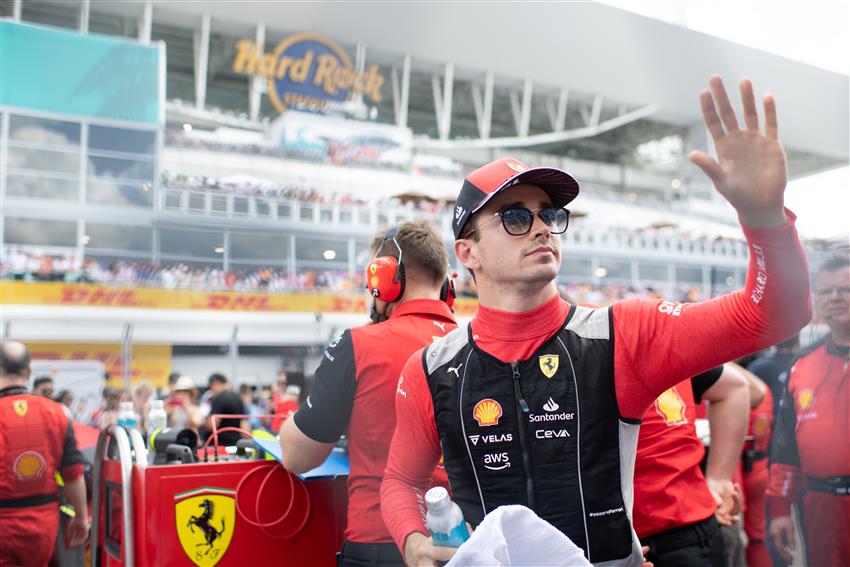 Charles Leclerc waving